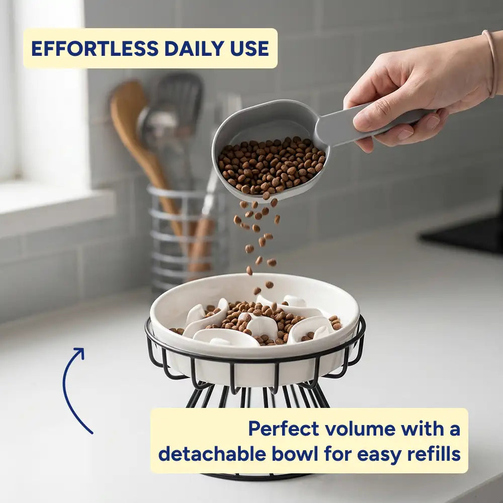 Elevated Ceramic Pet Slow Feeder