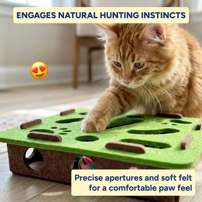 Interactive Felt Cat Puzzle Box