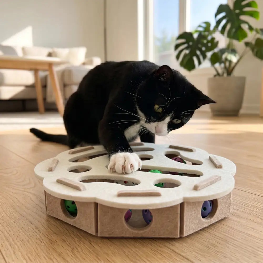 Interactive Felt Cat Puzzle Box
