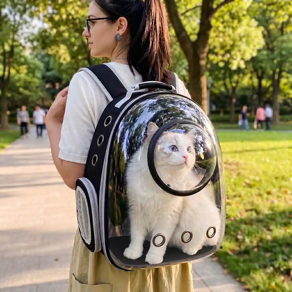 Panoramic Astronaut Cat Backpack