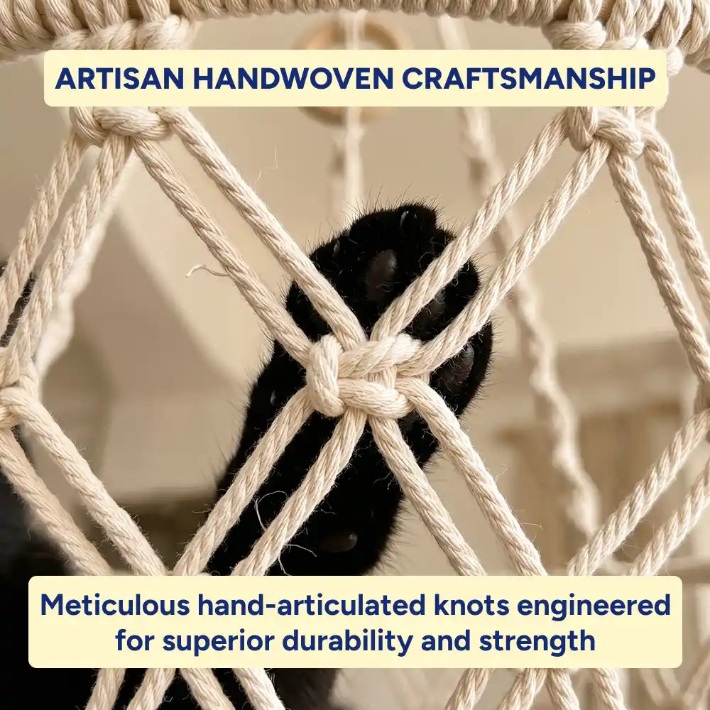 Macrame Hanging Cat Hammock