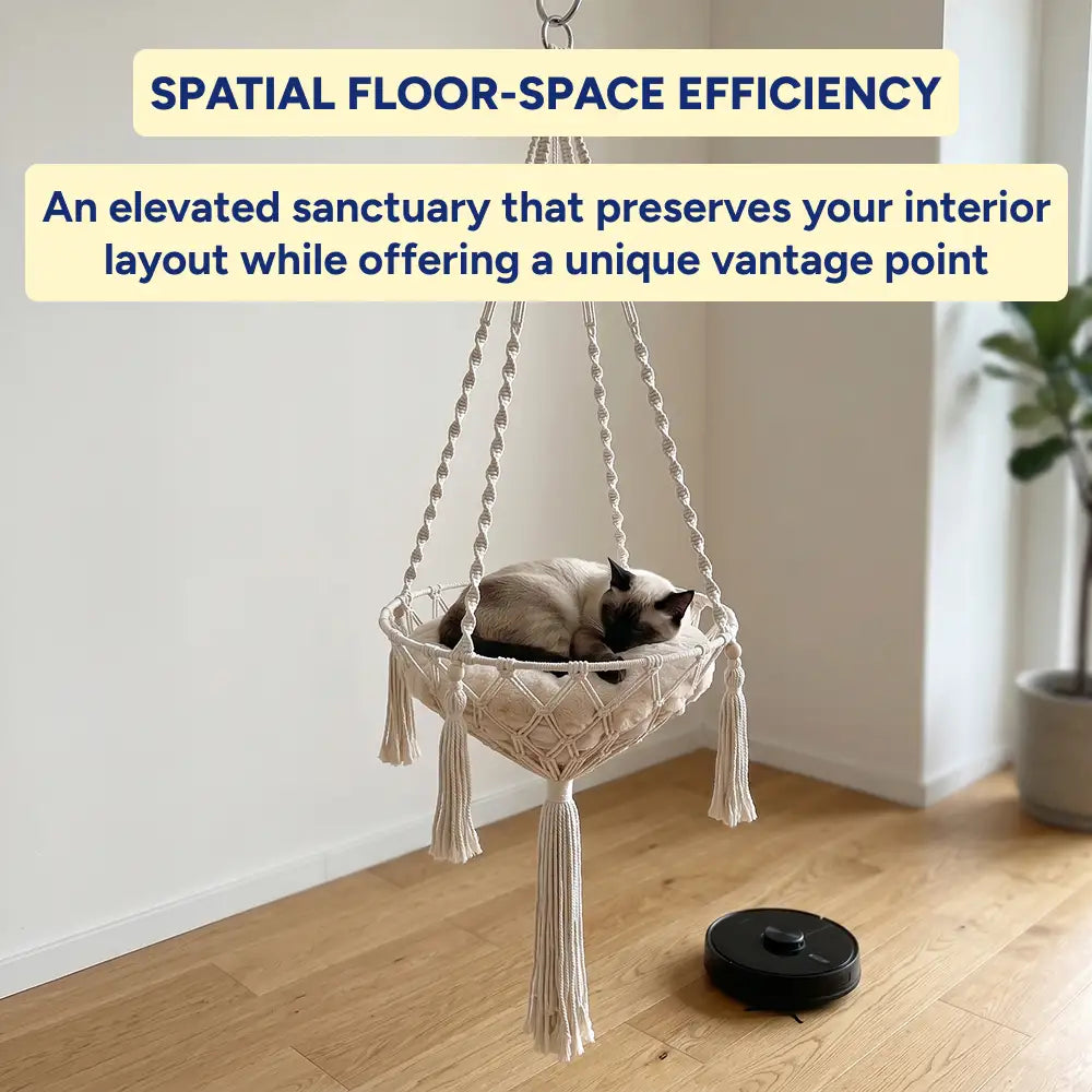 Macrame Hanging Cat Hammock
