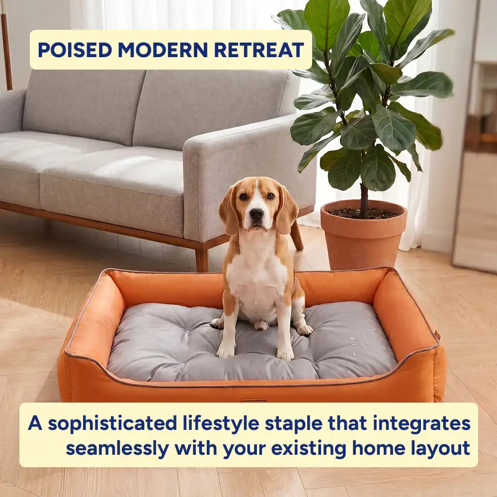 Bolstered Oxford Dog Bed