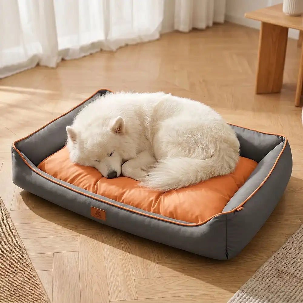 Bolstered Oxford Dog Bed