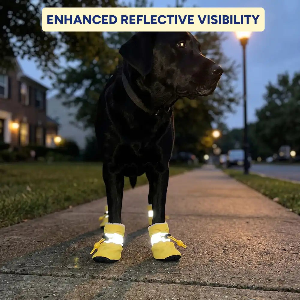Fleece-Lined Reflective Dog Booties