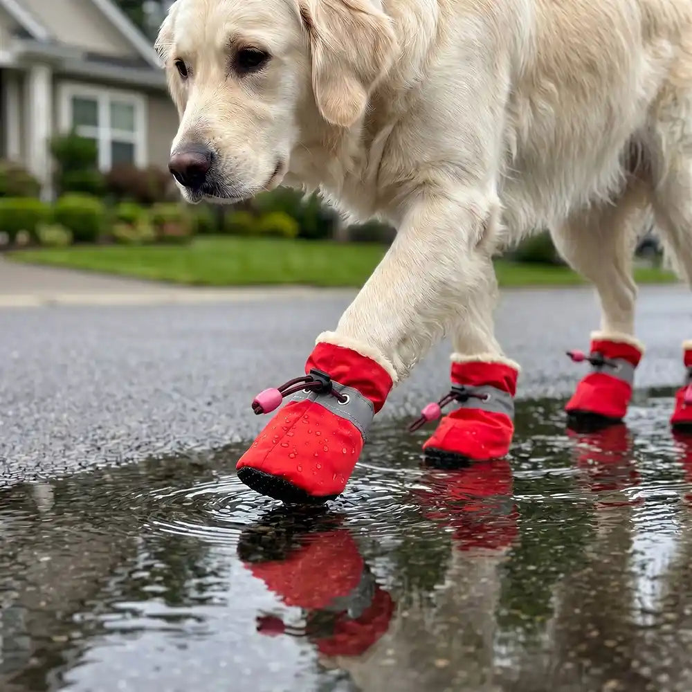Fleece-Lined Reflective Dog Booties