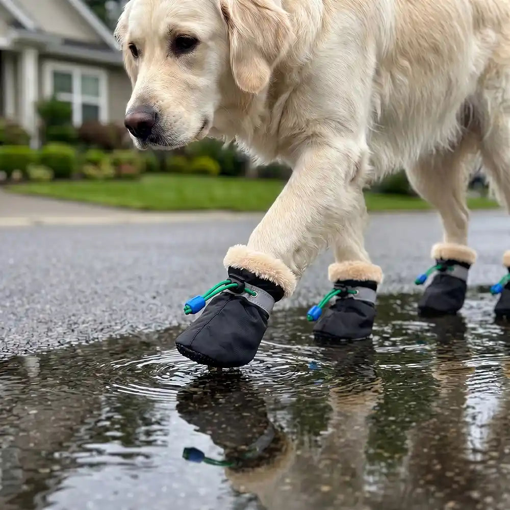 Fleece-Lined Reflective Dog Booties