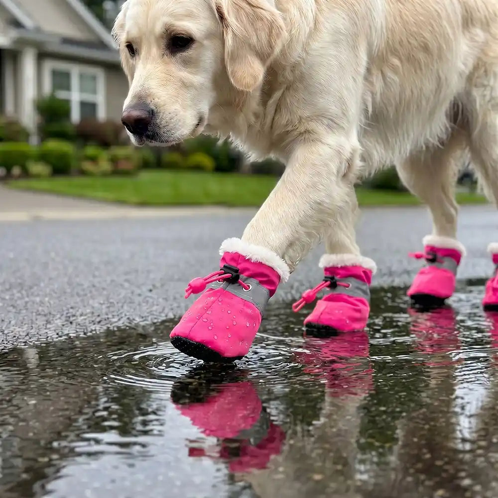 Fleece-Lined Reflective Dog Booties