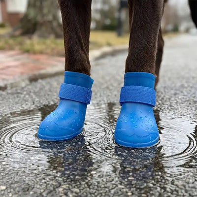 Rubber Sole Dog Rain Boots