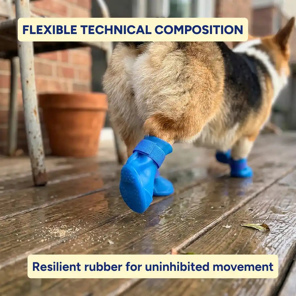 Rubber Sole Dog Rain Boots