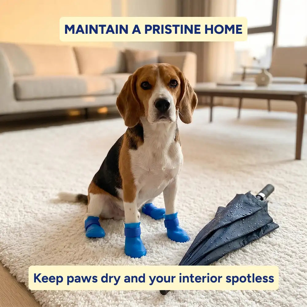 Rubber Sole Dog Rain Boots