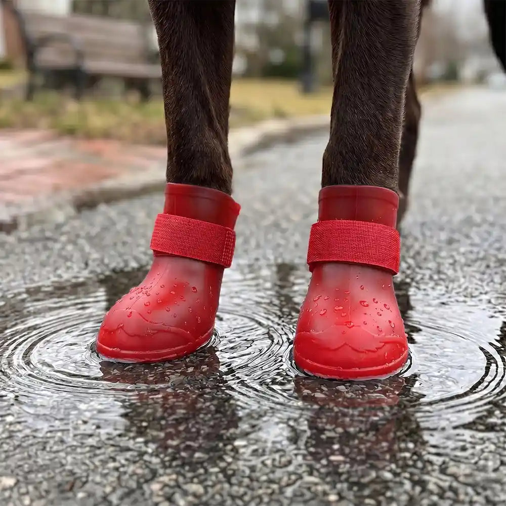Rubber Sole Dog Rain Boots