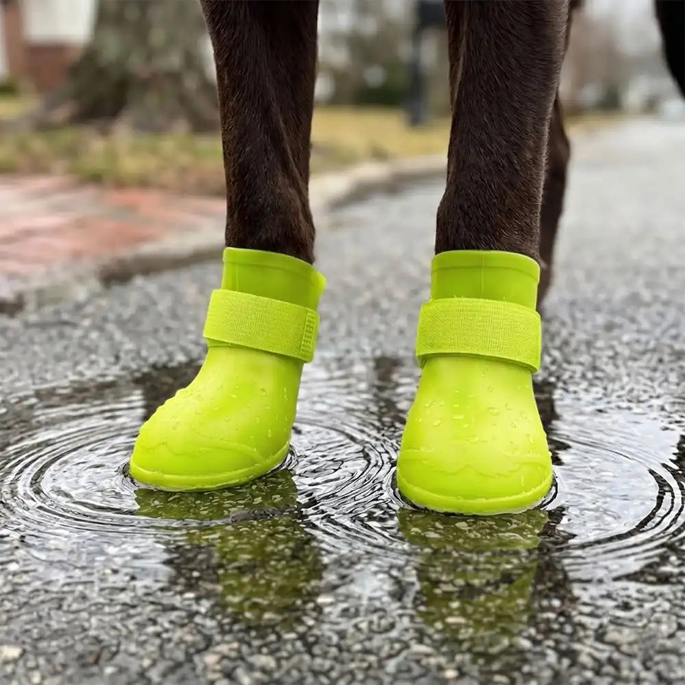 Rubber Sole Dog Rain Boots