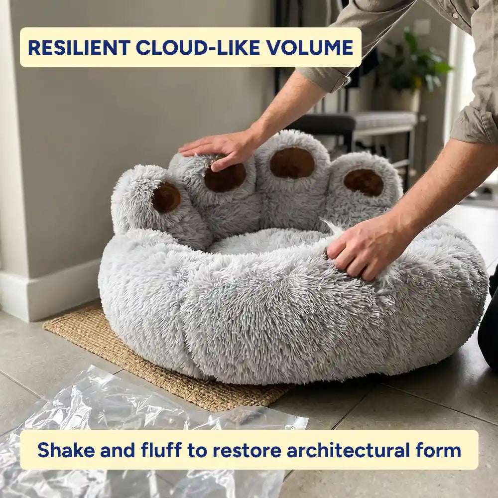 Fluffy Paw-Shaped Calming Pet Sanctuary